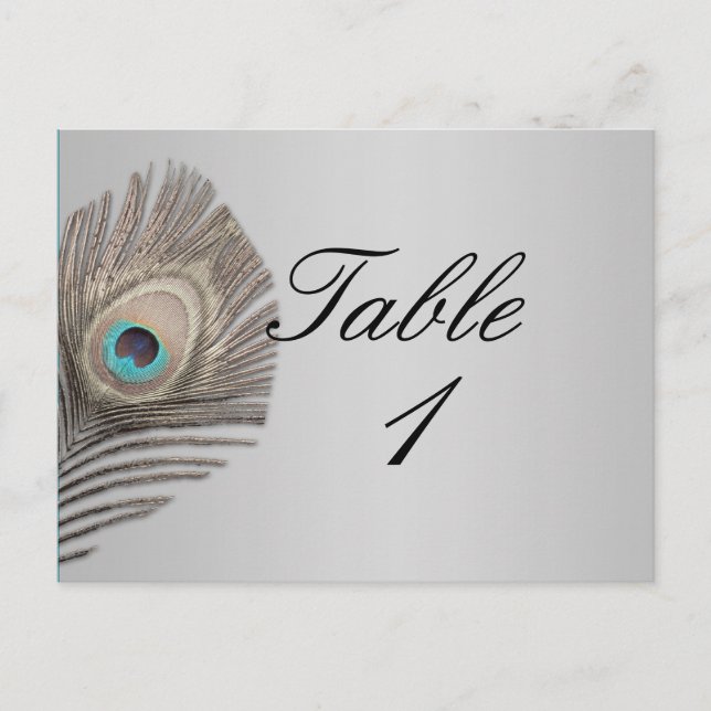 Silver Elegance Peacock Bordsnummer (Framsida)