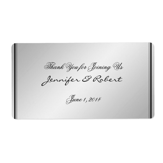 Silver Elegance Vattenflaska Label Fraktsedel (Framsidan)