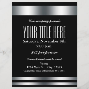 Silver Elegans Glamour Event Flyer Affisch