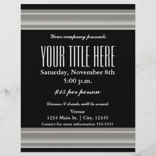 Silver Elegans Glamour Event Flyer Affisch