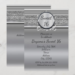 Silver Elegant med Emblem Alla Evenemang Inbjudnin Inbjudningar