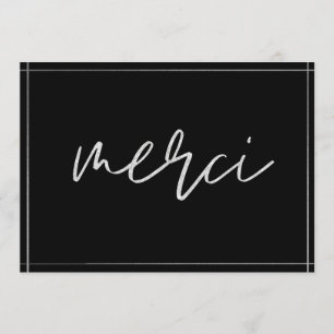 Silver Elegant Merci Anpassningsbar - tack för din Inbjudningar