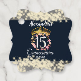 Silver Elegant Quinceanera Firande Gåvor Etiketter