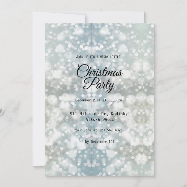 Silver Elegant Simple Modern jul Party Inv Inbjudningar (Framsida)