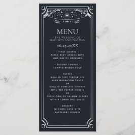 Silver Elegant Tarot Card Gothic Bröllop Meny