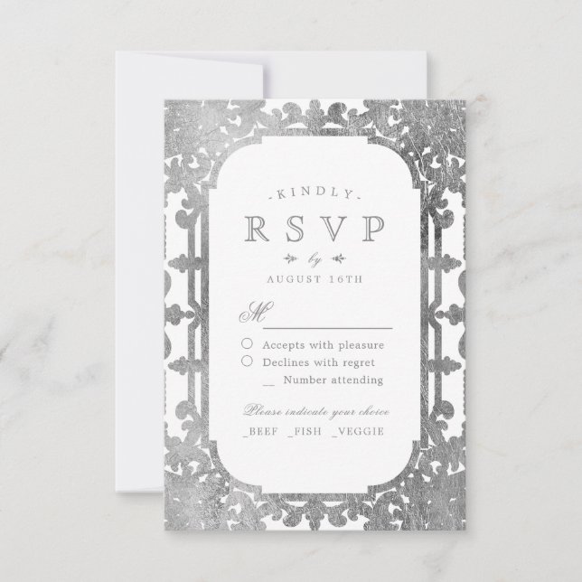 Silver elegant vintage bröllop OSA (Framsida)