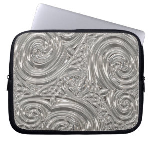 Silver-elegantens segrare art nouveau laptop fodral