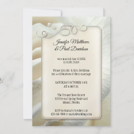 Silver Elfenbensros Efter Bröllopsmottagning Endas Inbjudningar