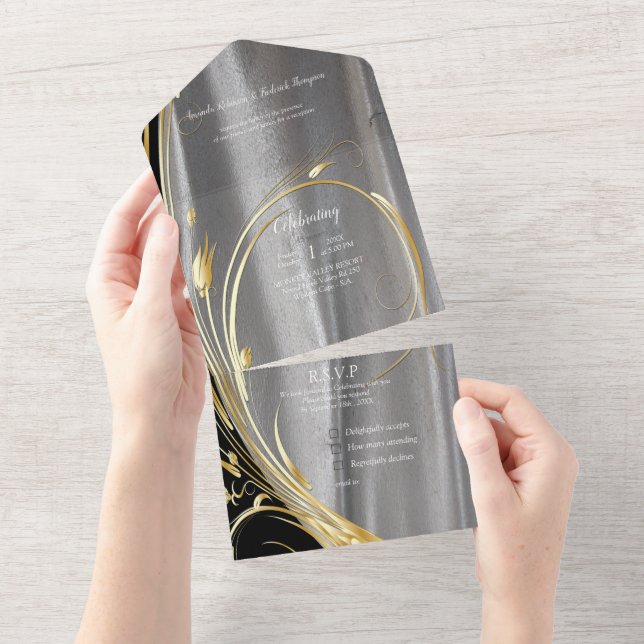 Silver eller guld Abstrakt blommor på - Siden & Ko (Avrivbar del)