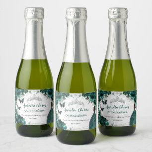 Silver Emerald Blommig Quinceañera Födelsedagspres