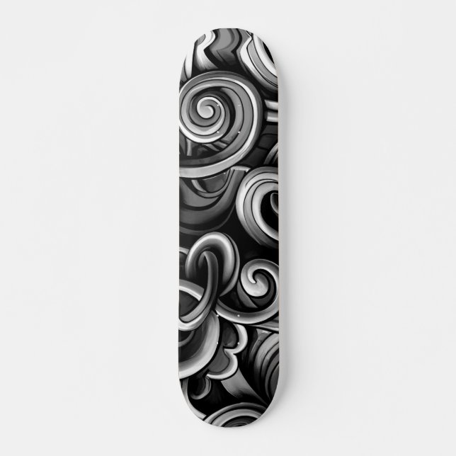 Silver Energy Swirls Mini Skateboard Bräda 18,5 Cm (Framsida)