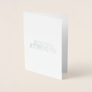 SILVER ENKEL MINIMALTEXT lycklig födelsedagskort Folierat Kort