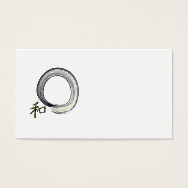 Silver Enso med kanji-tecken för Harmony Visitkort (Framsidan)