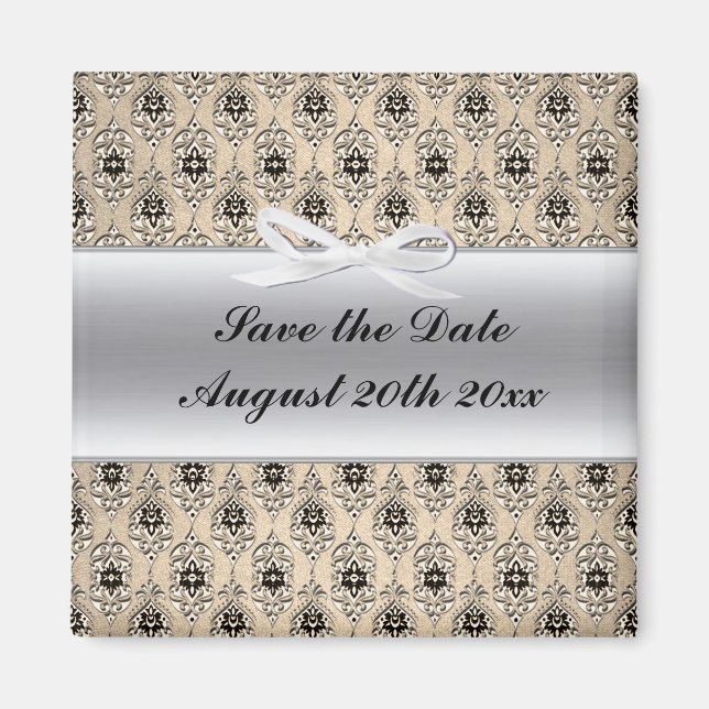 Silver-etikett och damm spara datum magneter (Framsidan)