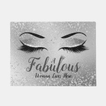 Silver Fabulous Women Glitter Öga Doormat