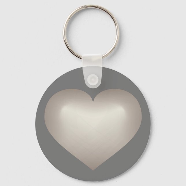 Silver Fade Heart Nyckelring (Framsida)
