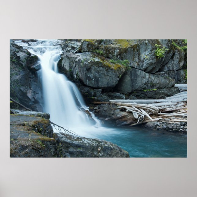 Silver Falls, berget Rainier nationalpark Poster (Framsidan)