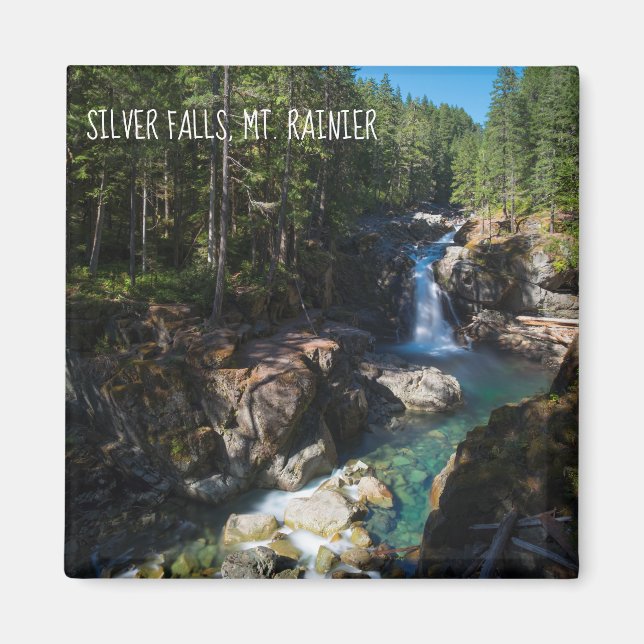 Silver Falls, Mt. Rainier Magnet (Framsidan)