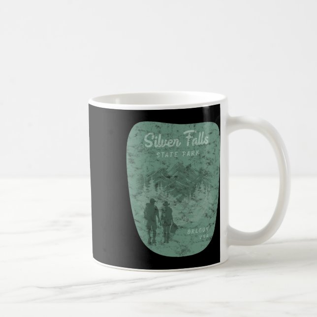 Silver Falls State Park Oregon Vandring Retro Vint Kaffemugg (Höger)