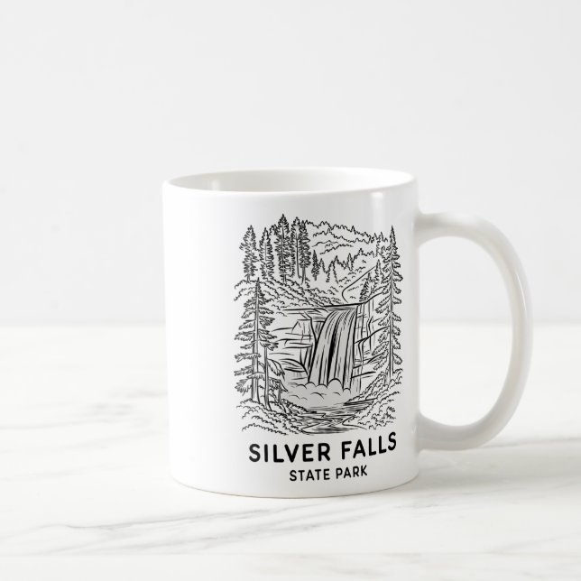 Silver Falls State Park Oregon Vattenfall Camping  Kaffemugg (Höger)