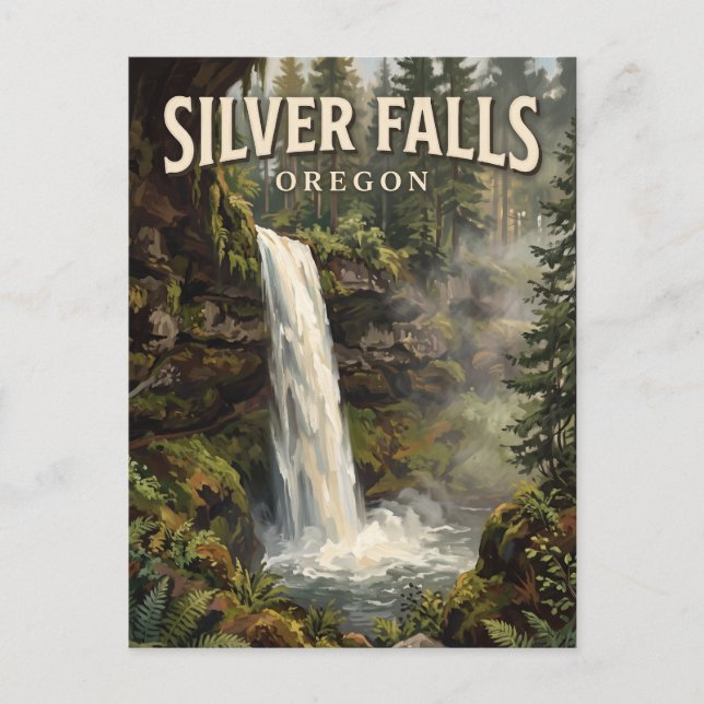 Silver Falls State Park Silverton Oregon Vykort (Framsida)