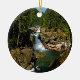 Silver Falls vid berget Rainier nationalpark Julgransprydnad Keramik