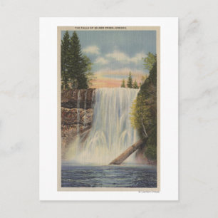 Silver Falls vid Silver Bäck, Oregon View Vykort