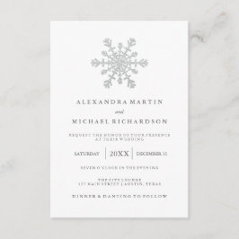 Silver Falskt Glitter Snöflinga Bröllop OSA Kort