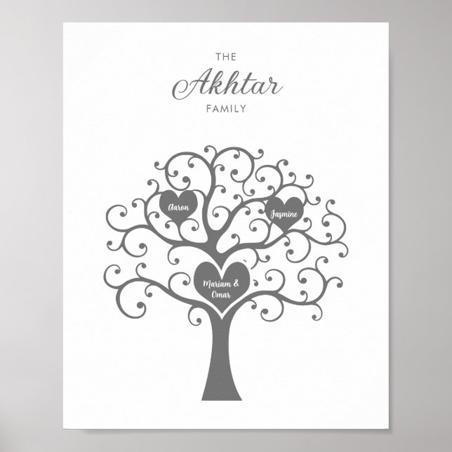 Silver Familjeträdposter Poster (Framsidan)