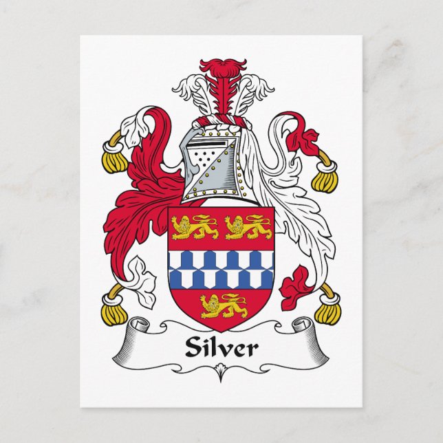 Silver Family Crest Vykort (Framsida)