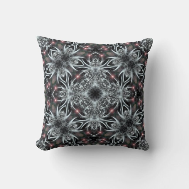 Silver Fantasy Fractal Geometric Art Jumbo Cushion Kudde (Framsida)