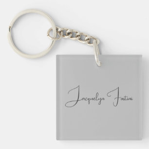 Silver Färg Elegant Grått Calligraphy-skript Namn