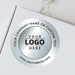 Silver Färgsättning Logotyp Order Förpackning Runt Klistermärke