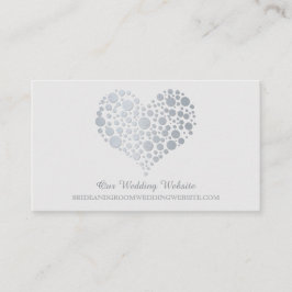 Silver Faux Foil Heart-Bröllop-webbplatskort Tilläggskort