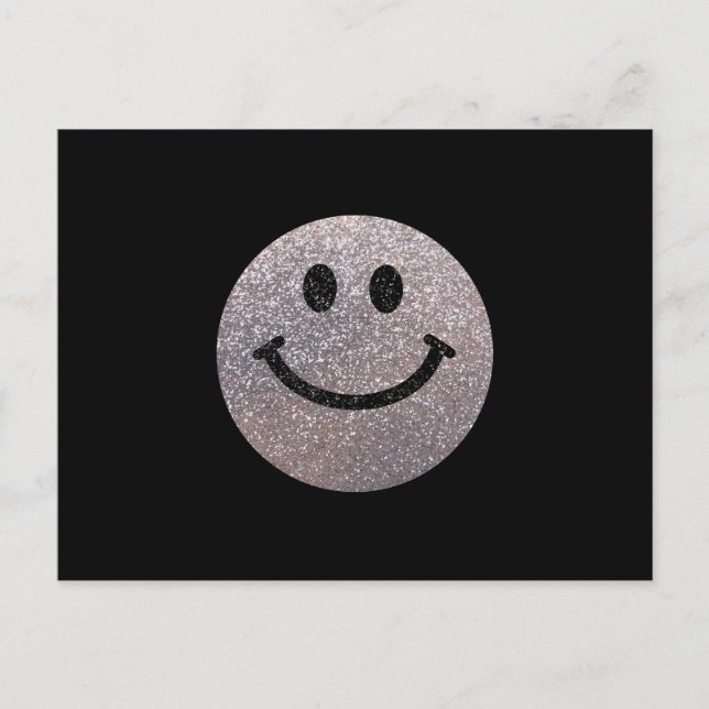 Silver faux glitter ansikte vykort (Framsida)