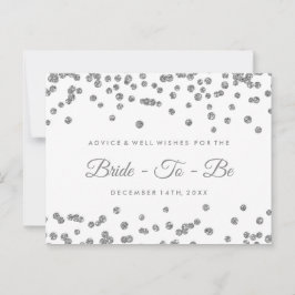 Silver Faux Glitter Confetti Möhippa Advice Rådkort