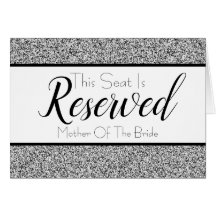 Silver Faux Glitter-reservat Sat Bröllop-tecken