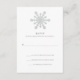 Silver Faux Glitter Snowflake Bröllop OSA Kort