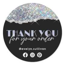 Silver Faux Iridescent Glitter Tack Sticker