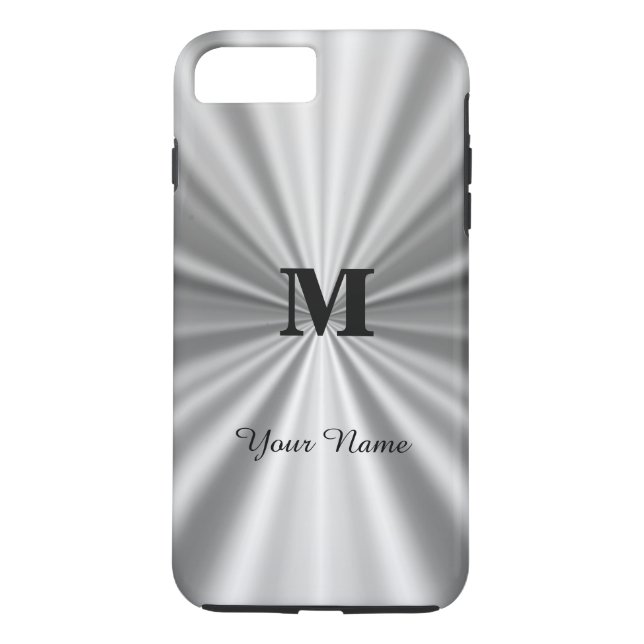 Silver faux metallic monogramme Case-Mate iPhone skal (Baksida)