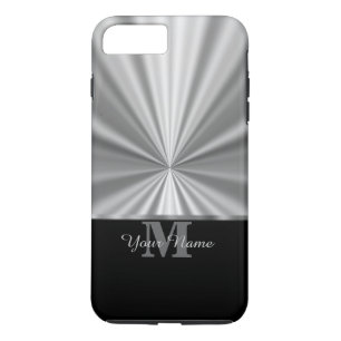 Silver faux metallsvart monogram