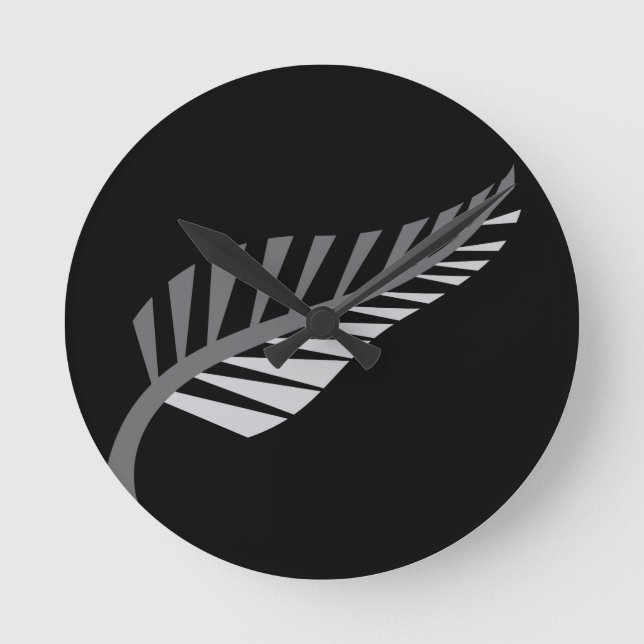 Silver Fern Fantastisk Nya Zeeland Rund Klocka (Framsida)
