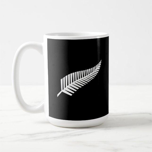 Silver fern flag (NZ) Kaffemugg (Vänster)