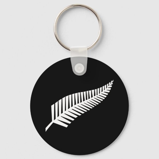 Silver fern flag (NZ) Nyckelring (Framsida)