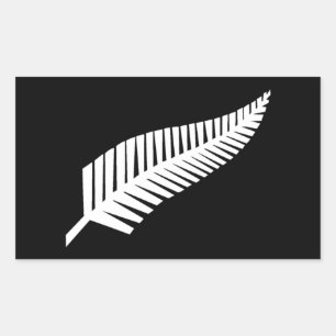 Silver Fern Flagga Nya Zeeland Rektangulärt Klistermärke