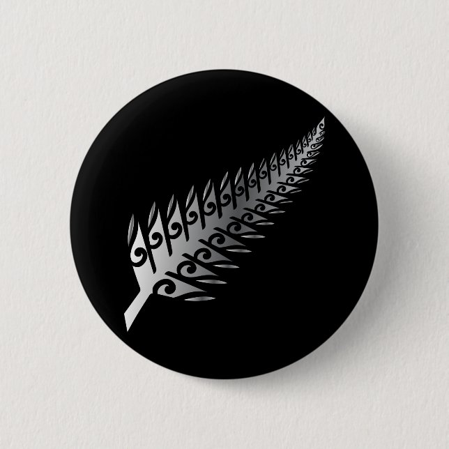 Silver Fern Nya Zeeland Maori Stil - Gift Idea Knapp (Framsida)