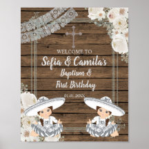 Silver Fiesta Twin Girl Baptism and Birthday
