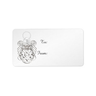 Silver Filigree-julängeln av Peace Gift-Märkrn Adressetikett