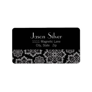 Silver Flame Black Adressetiketter