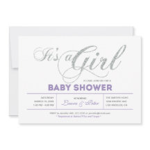 Silver | Flicka, Modern Typografi Baby Shower-fest